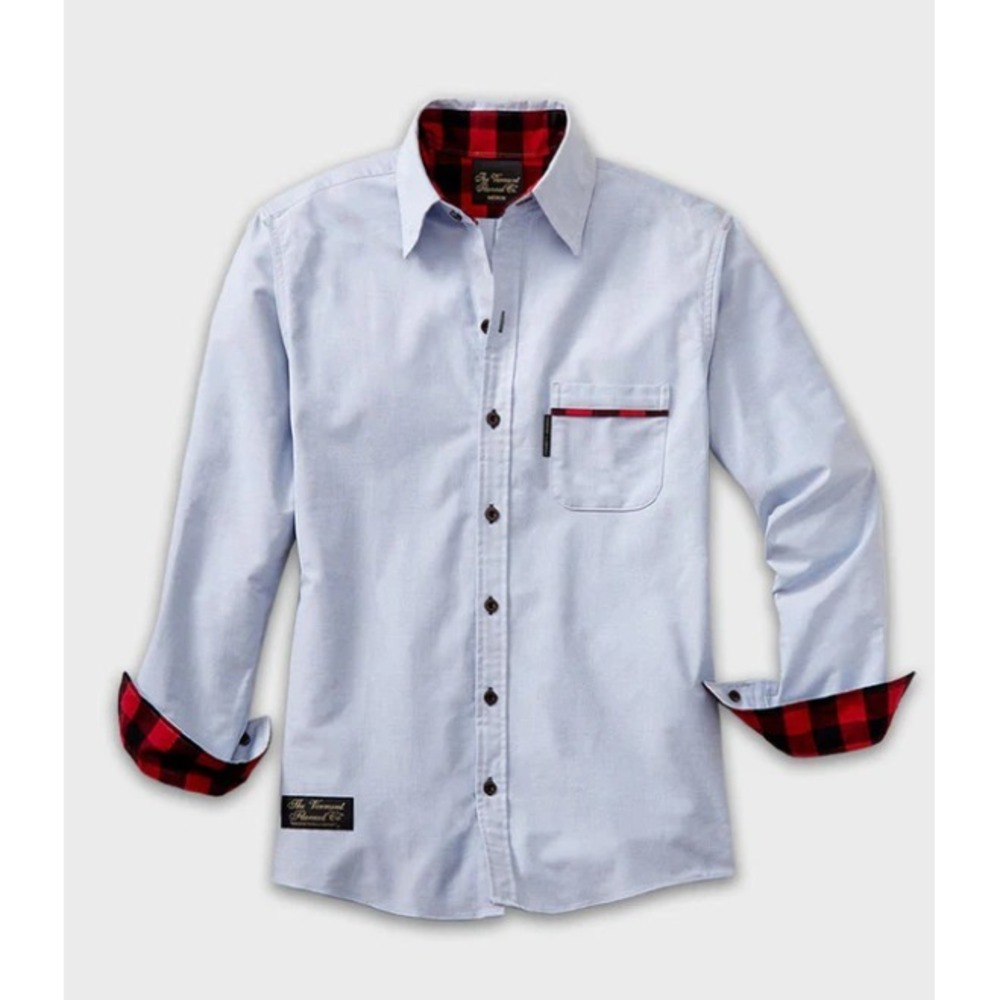 NWT Oxfords X Vermont Flannel Co. Shirt Men's Oxford Fitted Shirt Blue - Size L